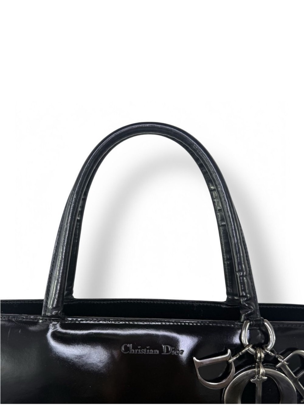 Christian DIOR Black Leather Lady D Tote - Picture 10 of 14